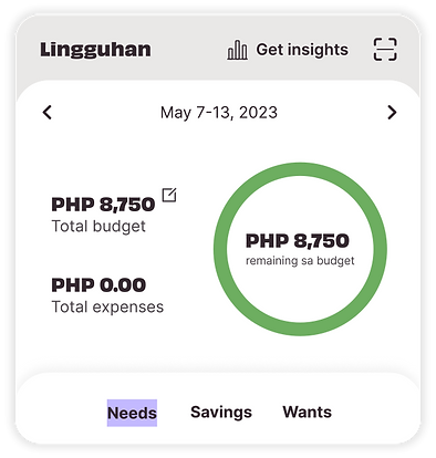 See a summary of your budget on the Lista app