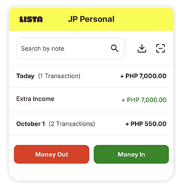 See a simplified dashboard of your transactions on Lista